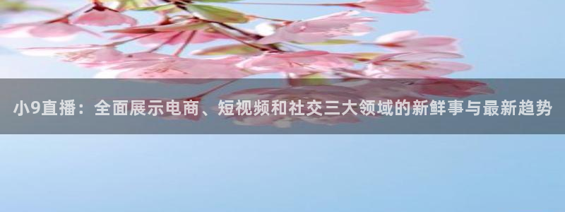 蓝鲸体育直播网页版：小9直播：全面展示电商、短视频和社交三大领域的新鲜事与最新趋势